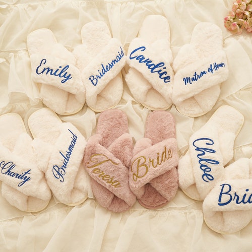 Personalized Bridal Party Slippers
