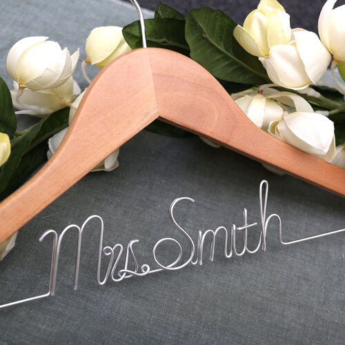 Personalized Bridesmaid & Bride Wedding Hanger – Custom Name Bridal Shower or Bachelorette Gift