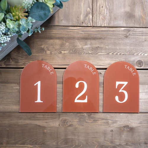 Arched Acrylic Wedding Table Numbers