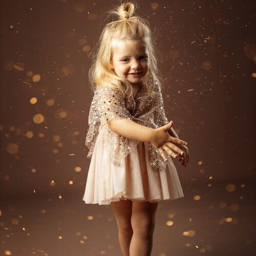 Little Chloe Boho Dress for Girls - Tulle & Sequins Vintage Dress
