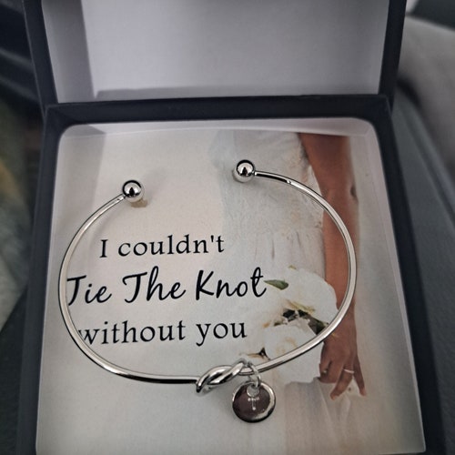 Custom Bridal Party Bracelet - "I Couldn't Tie The Knot Without You" - Bridesmaid Proposal Gift, Wedding Party Jewelry, Personalized Accessories