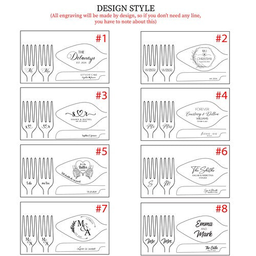 Personalized Silver Wedding Cake Cutting Set with Forks