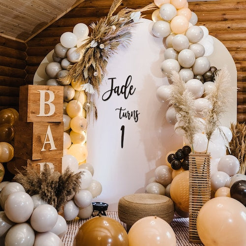 Custom Wooden Backdrop Name Sign