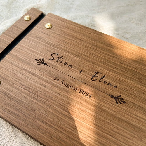 Personalized Wooden Wedding Guest Book