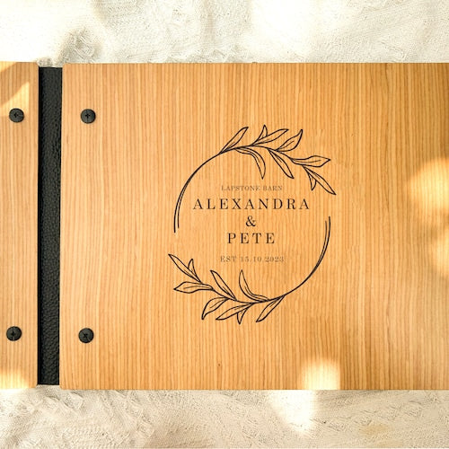 Personalized Wooden Wedding Guest Book