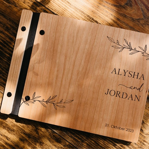 Personalized Wooden Wedding Guest Book