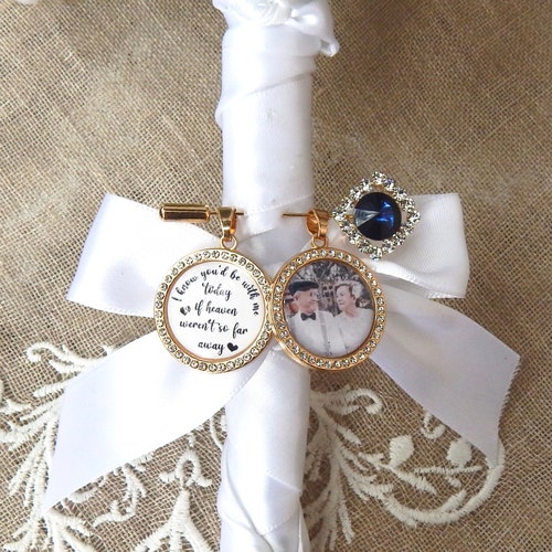 Custom "Something Blue" Photo Memory Charm for Bridal Bouquet