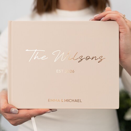 Personalized Wedding Guest Book with Custom Foil Design