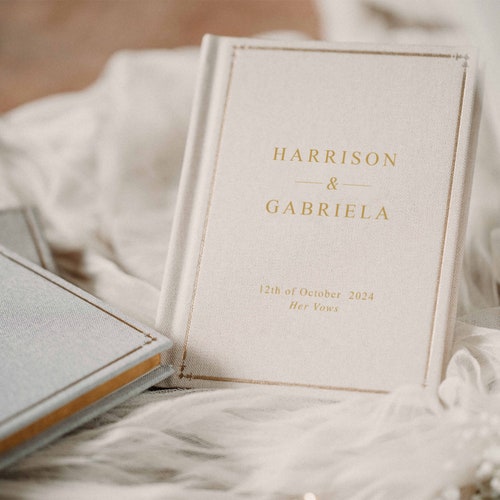 Personalized Wedding Vow Book Set – 2 Vow Books & Luxury Speech Notebook