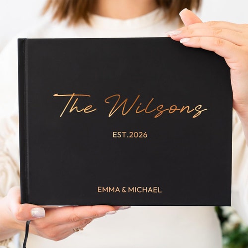 Personalized Wedding Guest Book with Custom Foil Design