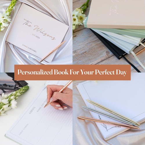 Personalized Wedding Guest Book with Custom Foil Design