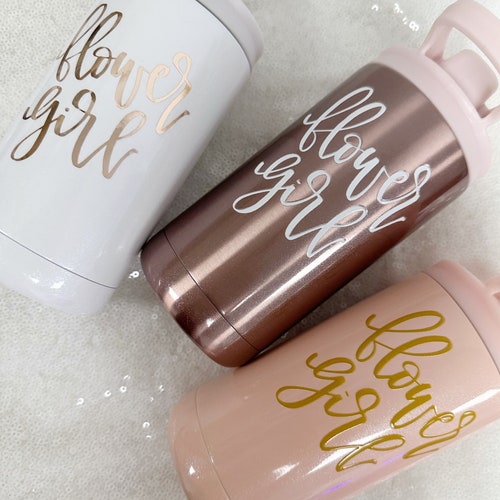 Flower Girl Proposal Gift Box with Personalized Tumbler and Daisy Necklace