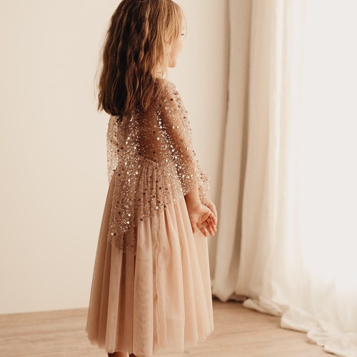 Little Chloe Boho Dress for Girls - Tulle & Sequins Vintage Dress