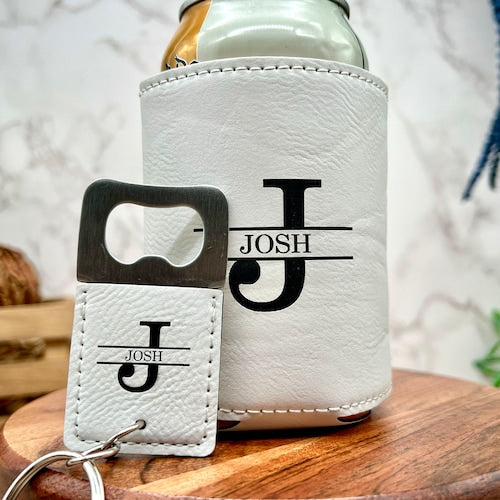 Personalized Can Cooler with Bottle Opener – Groomsmen Gift