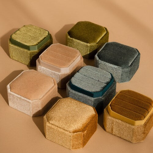 Velvet Ring Box | 1, 2, or 3 Slot Engagement Ring Box | Proposal & Gift Box