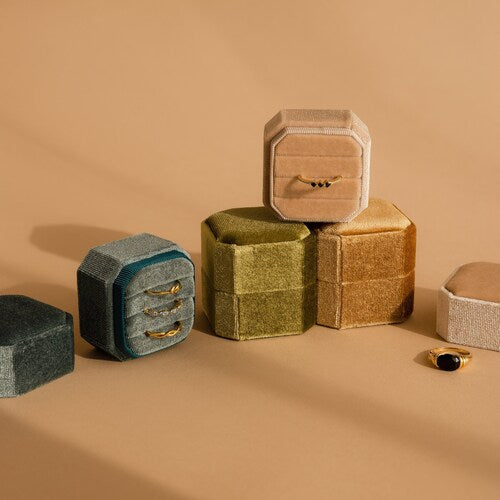 Velvet Ring Box | 1, 2, or 3 Slot Engagement Ring Box | Proposal & Gift Box