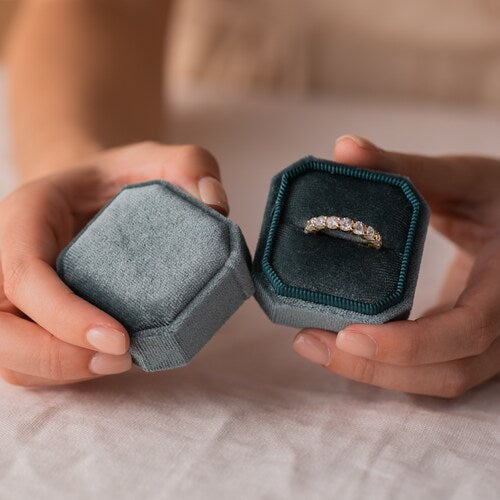Velvet Ring Box | 1, 2, or 3 Slot Engagement Ring Box | Proposal & Gift Box