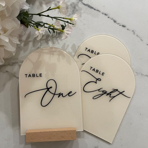 Modern Acrylic Wedding Table Numbers