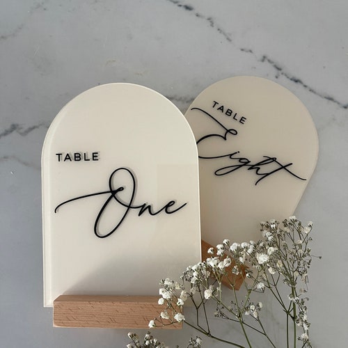 Modern Acrylic Wedding Table Numbers