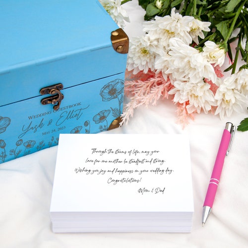 Personalized Wooden Wedding Guest Book with Advice Dividers