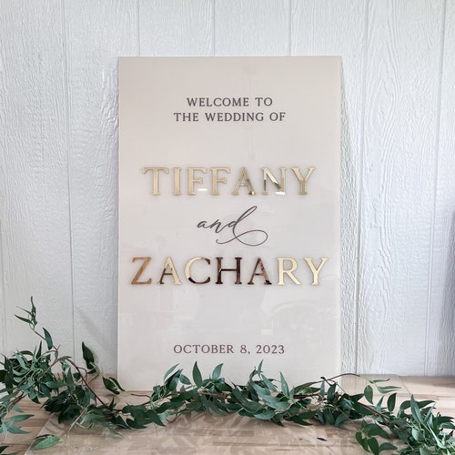 3D Acrylic Mirror Wedding Welcome Sign