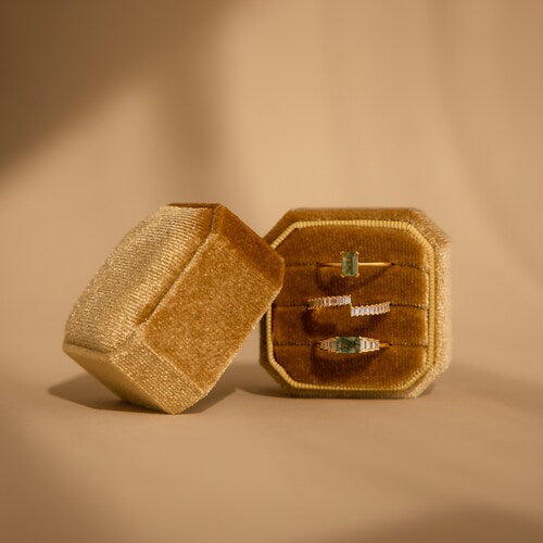 Velvet Ring Box | 1, 2, or 3 Slot Engagement Ring Box | Proposal & Gift Box