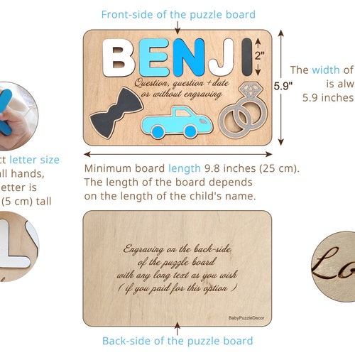 Personalized Ring Bearer Proposal Gift - "Will You Be Our Ring Security?" Wooden Puzzle