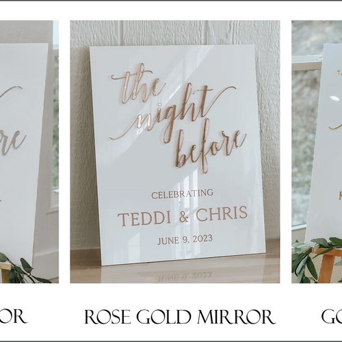 3D Acrylic Mirror Wedding Welcome Sign