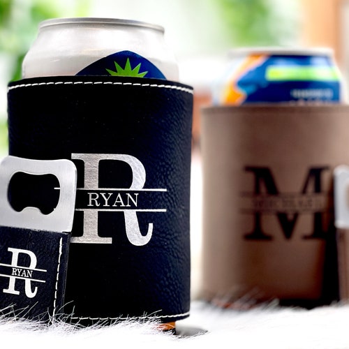Personalized Can Cooler with Bottle Opener – Groomsmen Gift