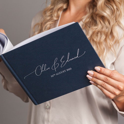 Personalized Wedding Guest Book – Elegant Design with Multiple Color Options