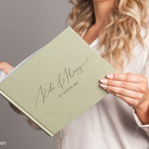 Personalized Wedding Guest Book – Elegant Design with Multiple Color Options