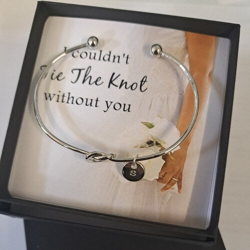 Custom Bridal Party Bracelet - "I Couldn't Tie The Knot Without You" - Bridesmaid Proposal Gift, Wedding Party Jewelry, Personalized Accessories