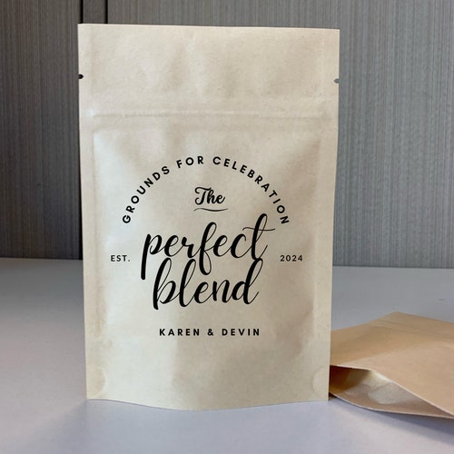 Personalized Coffee Wedding Favor Bags – "The Perfect Blend"