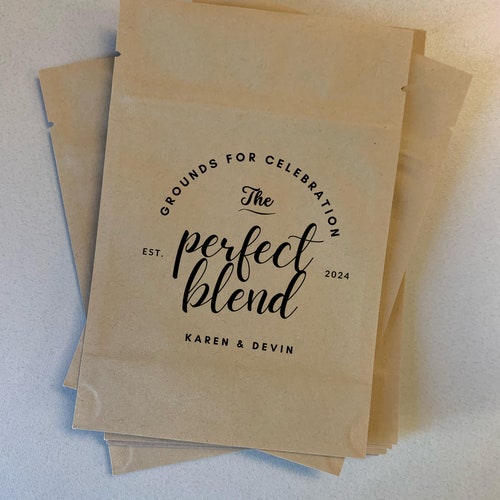 Personalized Coffee Wedding Favor Bags – "The Perfect Blend"