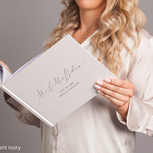 Personalized Wedding Guest Book – Elegant Design with Multiple Color Options