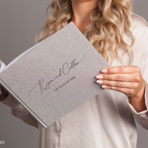 Personalized Wedding Guest Book – Elegant Design with Multiple Color Options