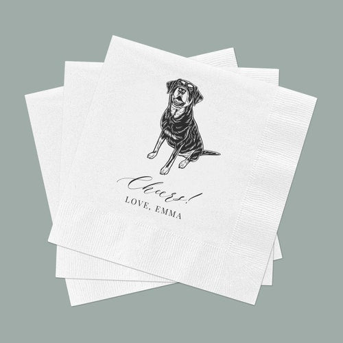 Custom Pet Cocktail Napkins for Weddings and Events