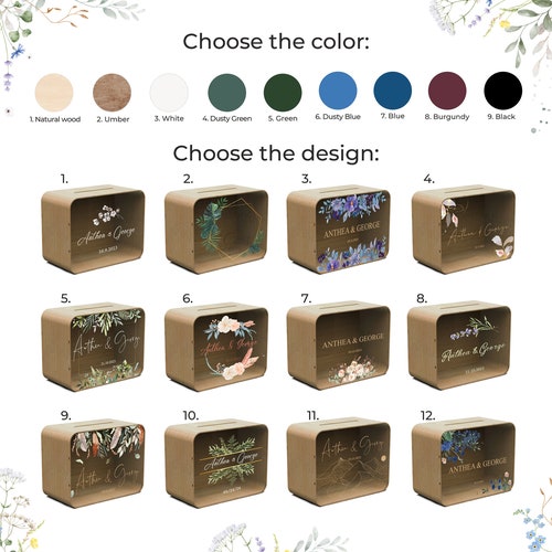 Personalized Wedding Card Box with Slot