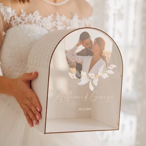Personalized Wedding Card Box with Slot