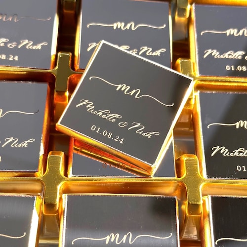 50 Rose Plexiglass Wedding Chocolate Favors
