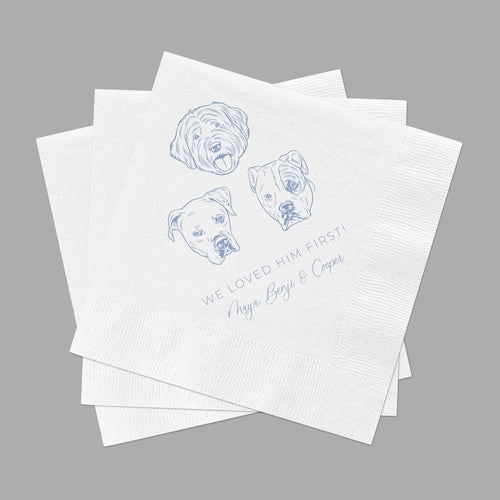 Custom Pet Cocktail Napkins for Weddings and Events