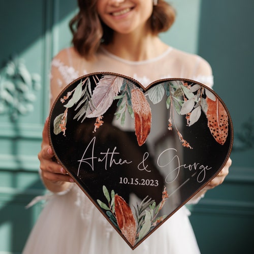 Personalized Wedding Card Box with Slot