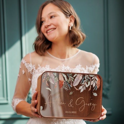 Personalized Wedding Card Box with Slot