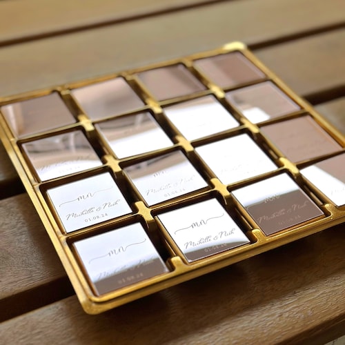 Rose Plexiglass Wedding Chocolate Favors – Set of 50