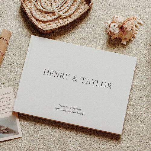 Custom Wedding Guest Book – Personalized Keepsake for Photos and Messages
