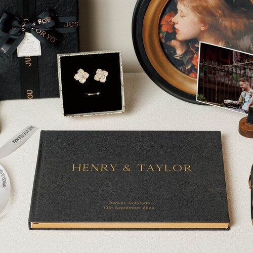Custom Wedding Guest Book – Personalized Keepsake for Photos and Messages