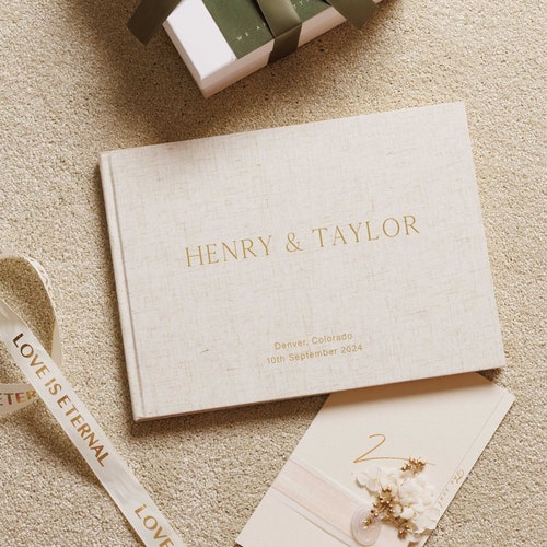 Custom Wedding Guest Book – Personalized Keepsake for Photos and Messages