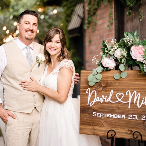 Personalized 3D Wedding Welcome Sign – Custom Wood Wedding Sign for Entrance