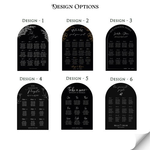 Minimalist Black Acrylic Wedding Seating Chart