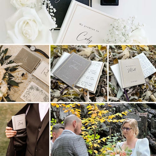 Personalized Wedding Vow Book Set – 2 Vow Books & Luxury Speech Notebook